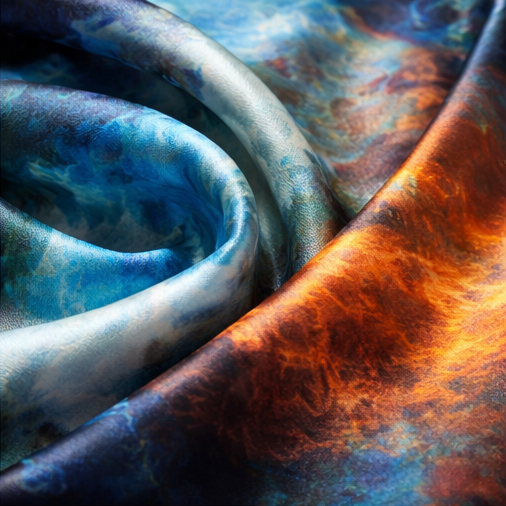 Foulard carré Aurora Flame 110×110 cm