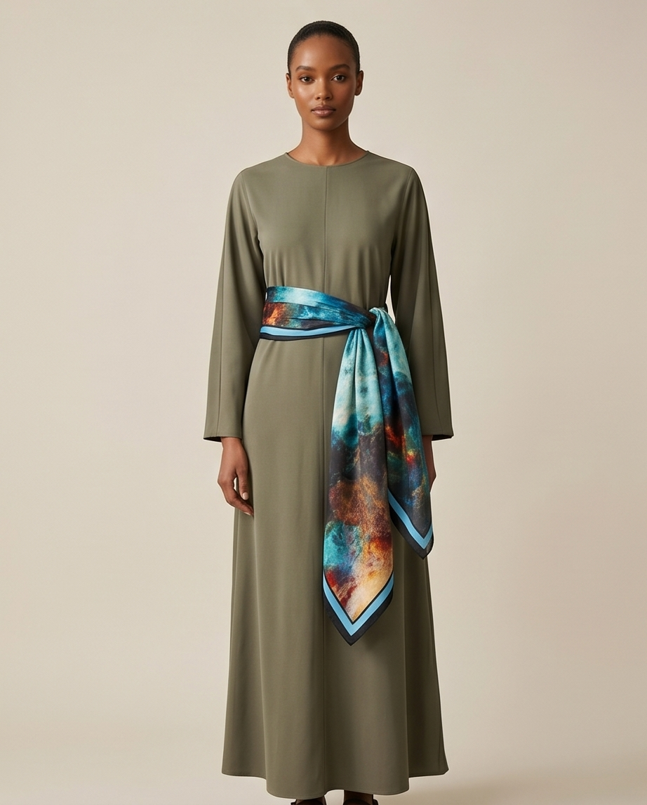 Foulard carré Aurora Flame 110×110 cm