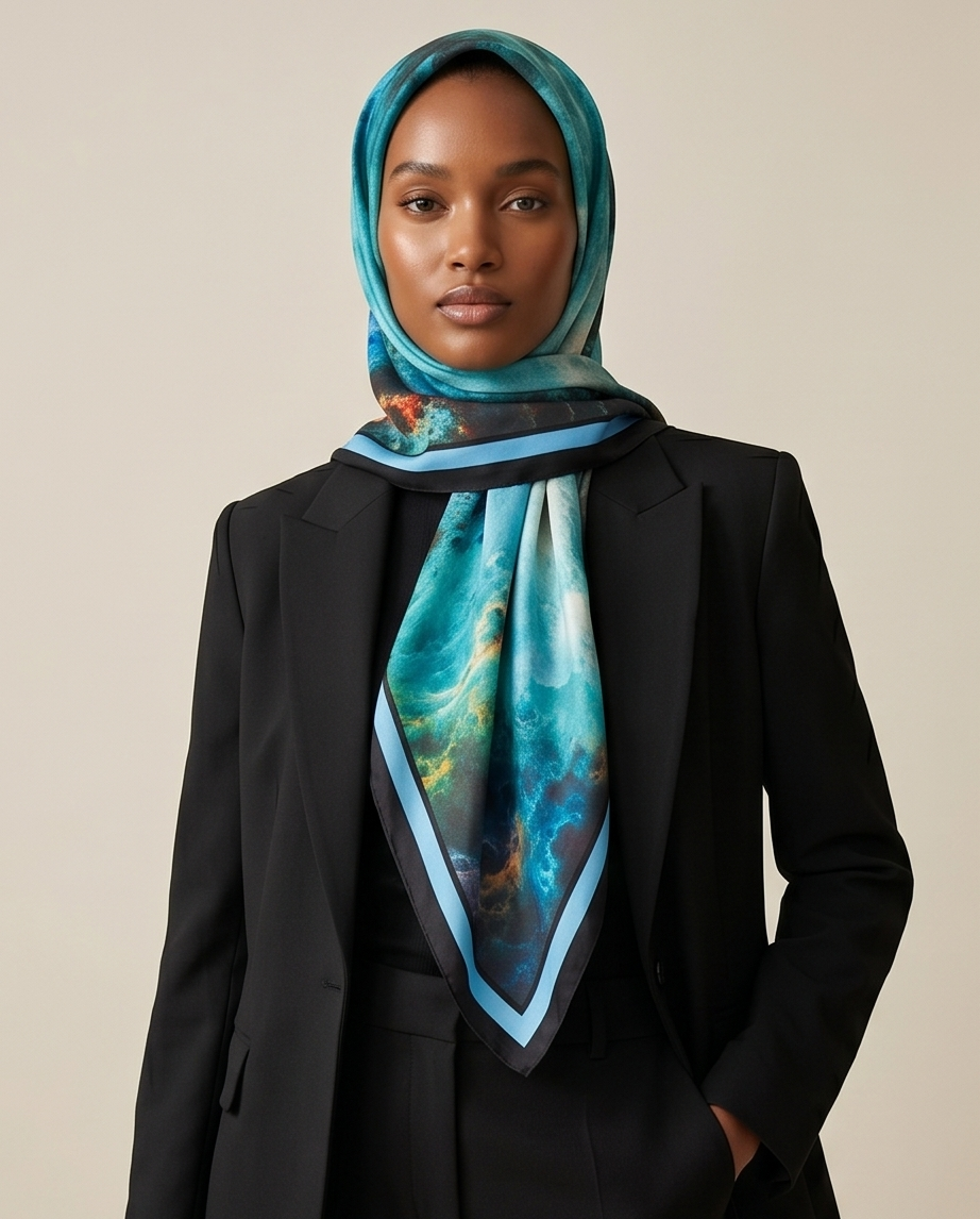 Foulard carré Aurora Flame 110×110 cm